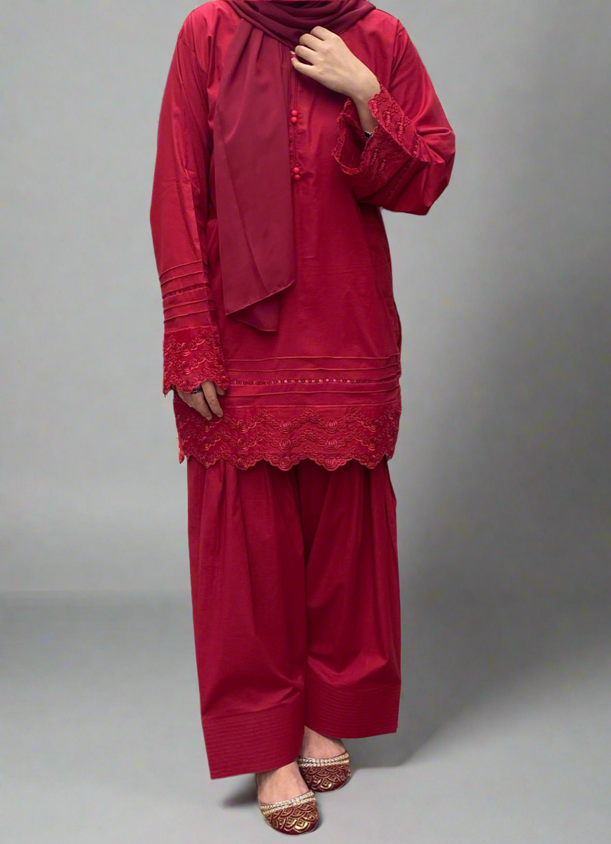Maroon Farshi Shalwar suit