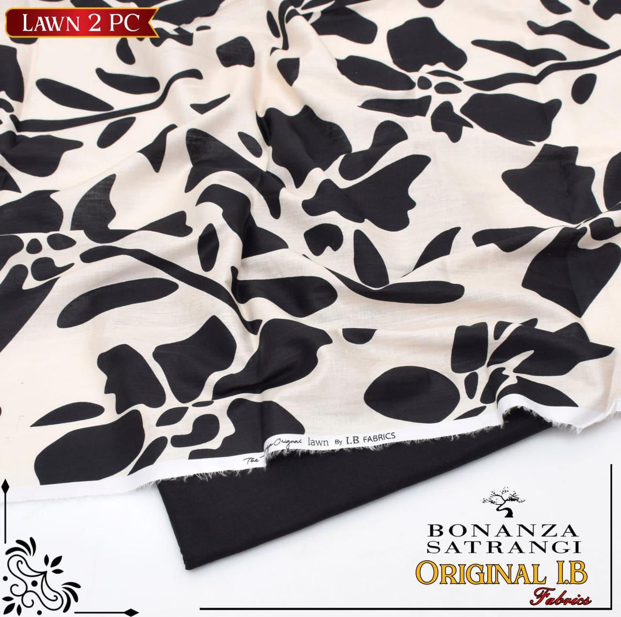 Unstitched black and white 2pc