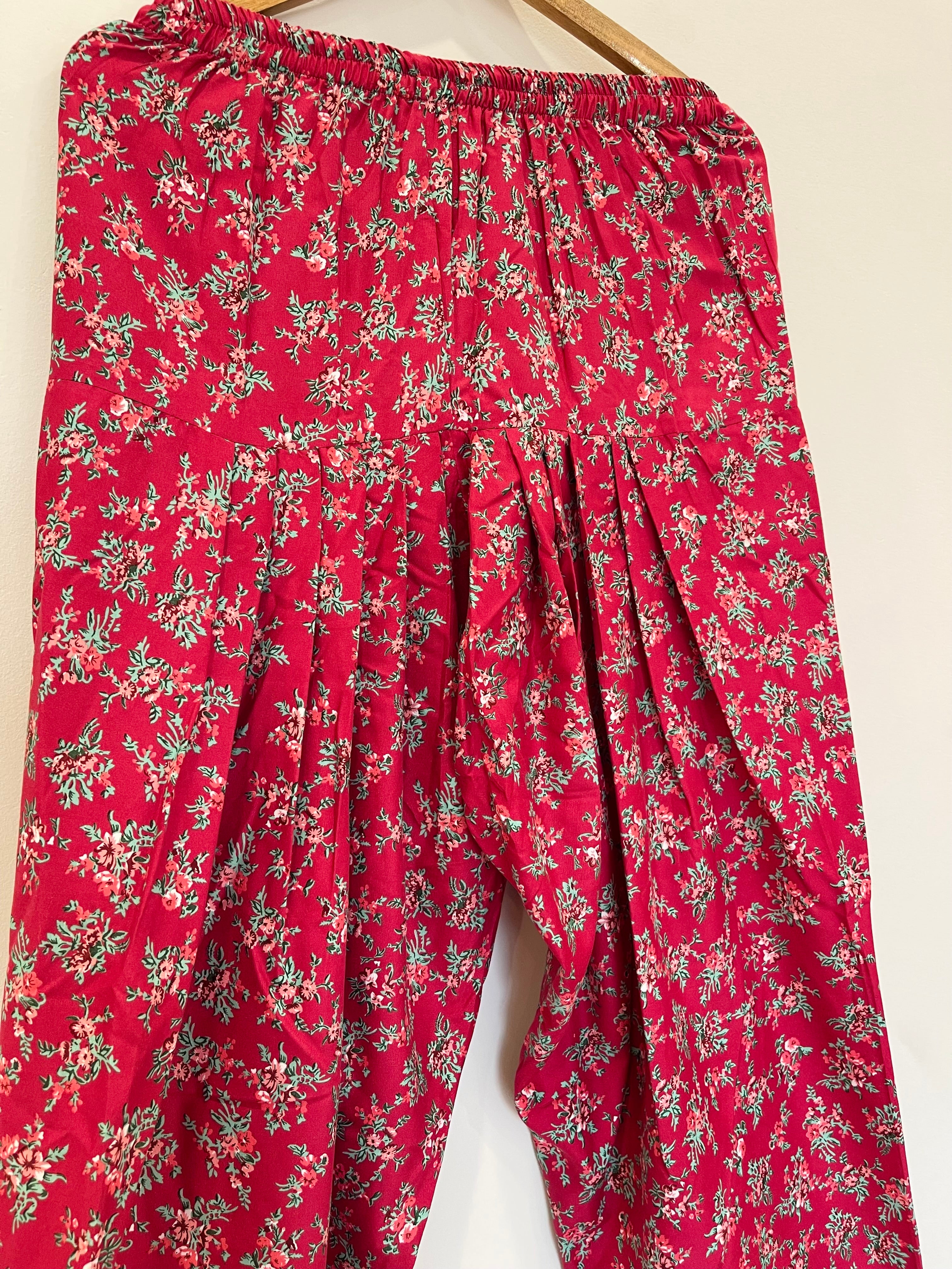 Maroon Printed Shalwar