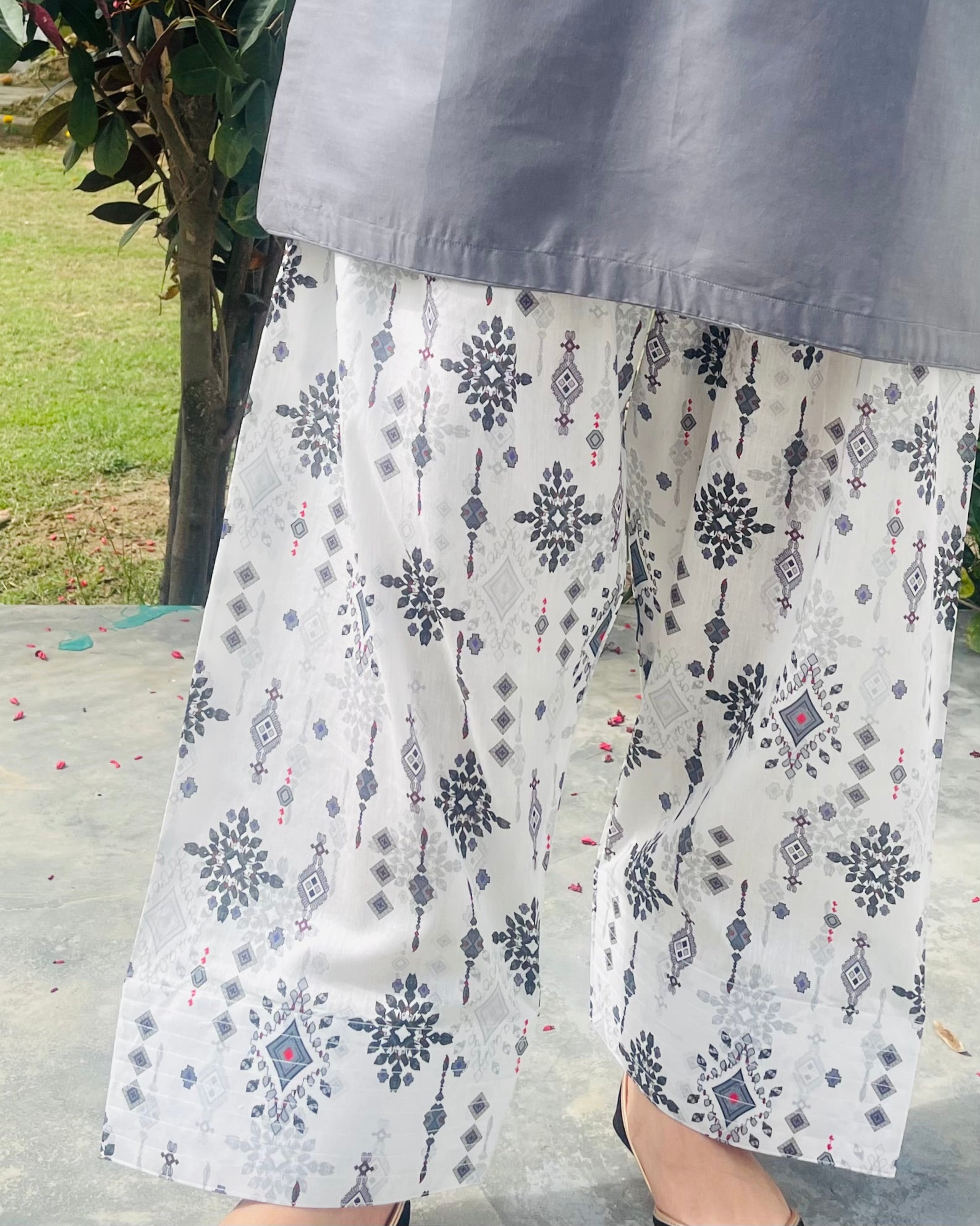 2pc Grey Farshi Shalwar Set