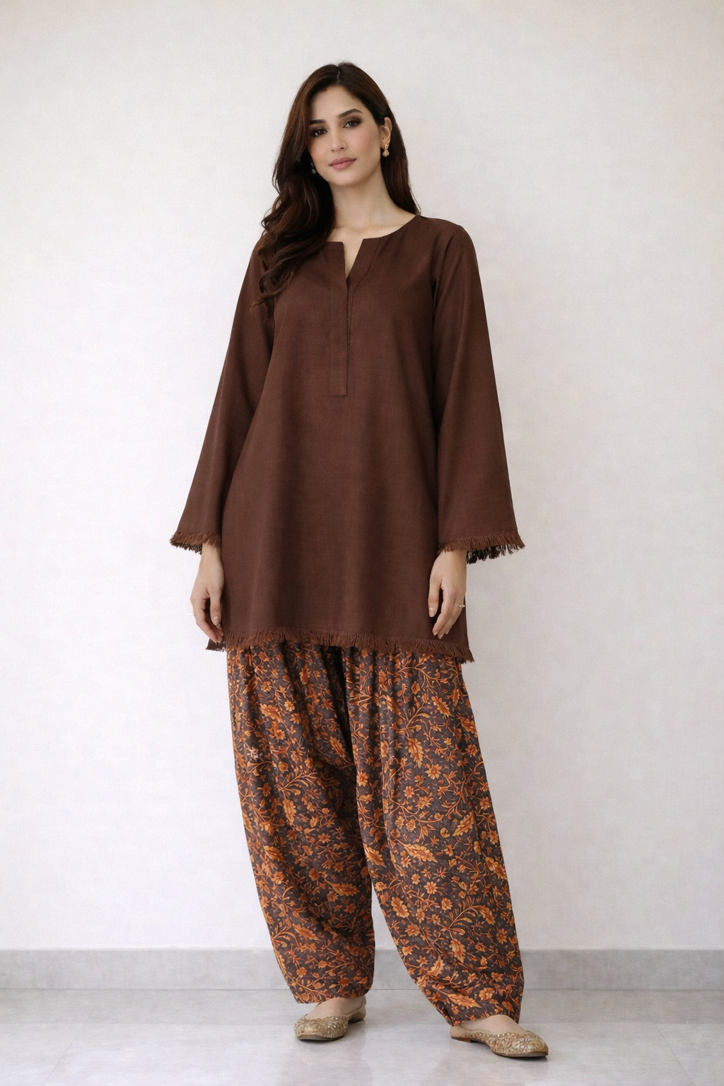 A 2pc Dark Brown Dress