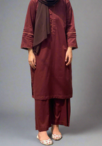Brown Long Shirt & Straight Trouser