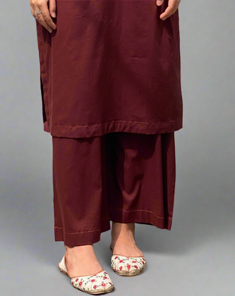 Brown Long Shirt & Straight Trouser